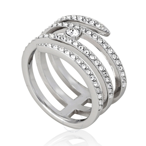 SWAROVSKI Creativity Coiled Silver-tone Ring - Size 50 - Picture 2 of 8